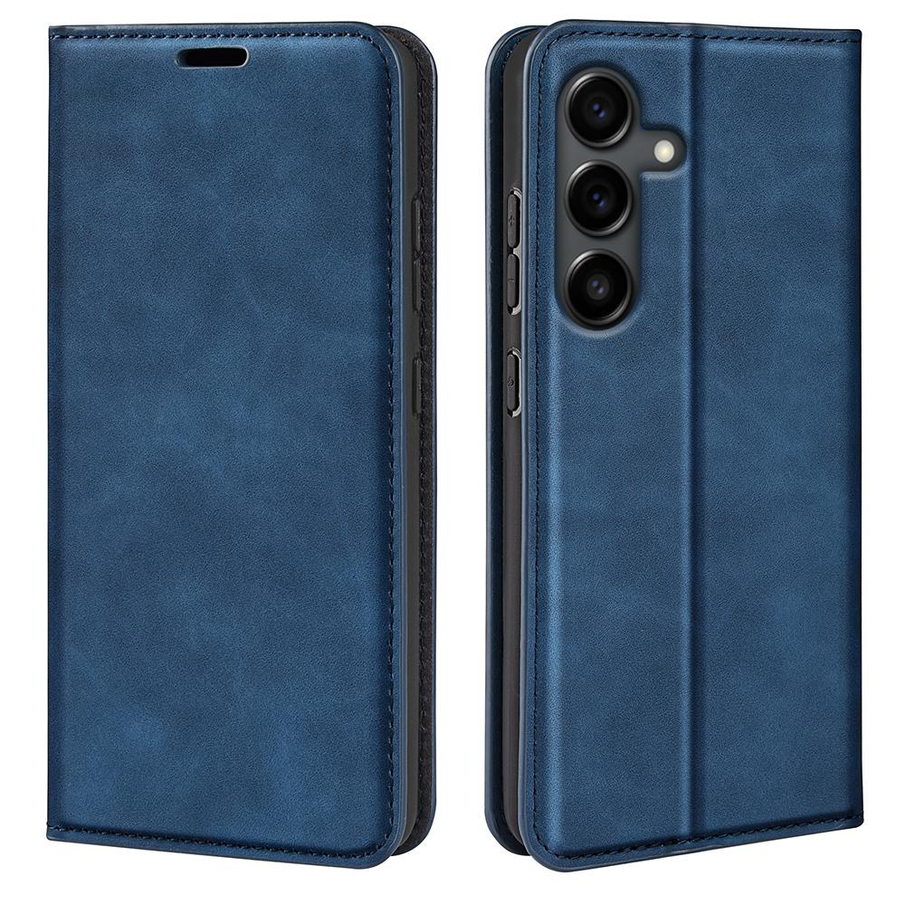 For Samsung Galaxy S25 FE Case Skin Touch Leather Wallet Phone Cover -  Black