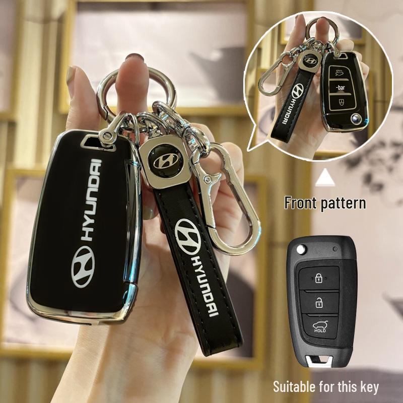 Hyundai Key Case for Elantra, Verna, Santa Fe, Mistra - Protective Shell with Buckle, Suitable for 20 Models
