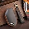 5/6/7/8 Bottons Genuine Leather Auto Key Fob Cover Case Key Ring Fit For Kia Carens Picanto Gt Line Carnival K8 Rio Telluride Auto Accessories