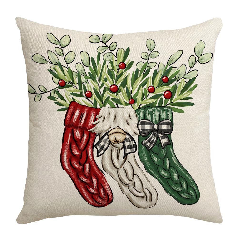 

Новая наволочка с рождественским принтом, украшение для автомобиля, дивана, прикроватная наволочка 45 * 45Cm (without core)