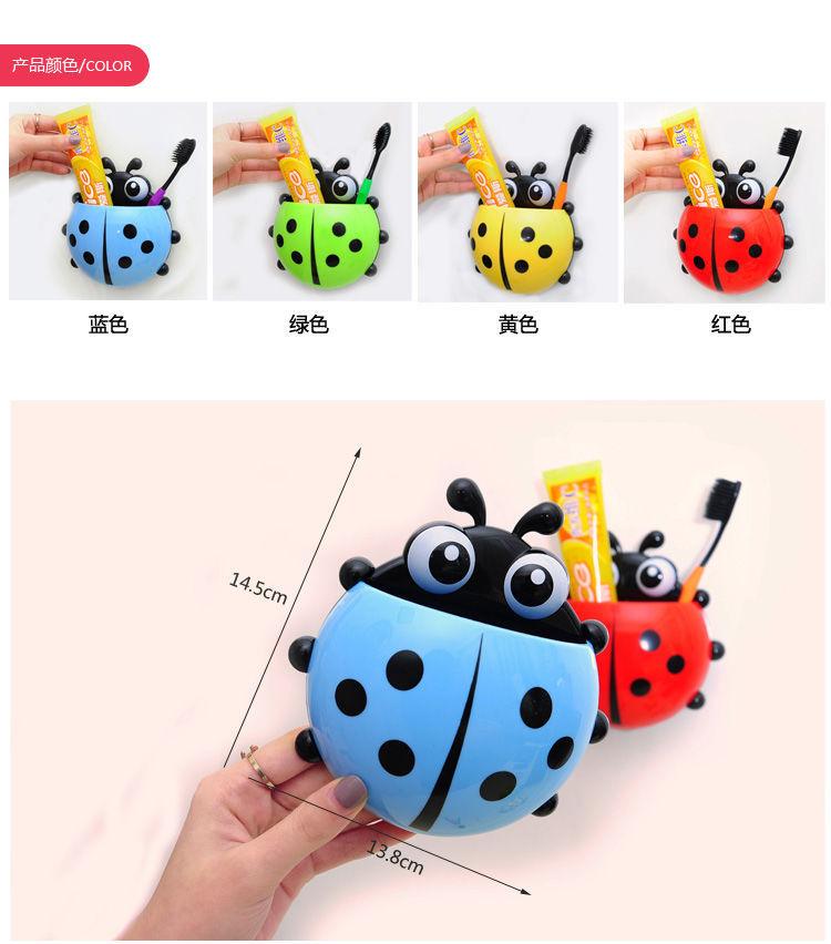 Wall Mounted Toothbrush Holder Organizer with Storage Compartment for Bathroom Accessories Kids Friendly Design Durable Plastic Material