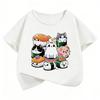 Funny Sushi Cat Food Design Printed T Shirts Short Sleeve Kids Children's T-shirt Boys Girls Summer Spring Cute Top Tee Shirt