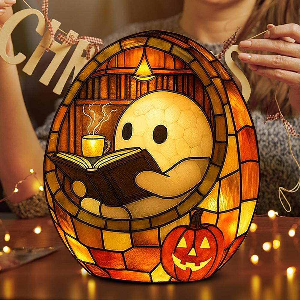 LED Halloween Ghost Night Light Battery Powered Cute Ghost Lamp Multi-Purpose Ghost-Themed Mood Light for Halloween Party