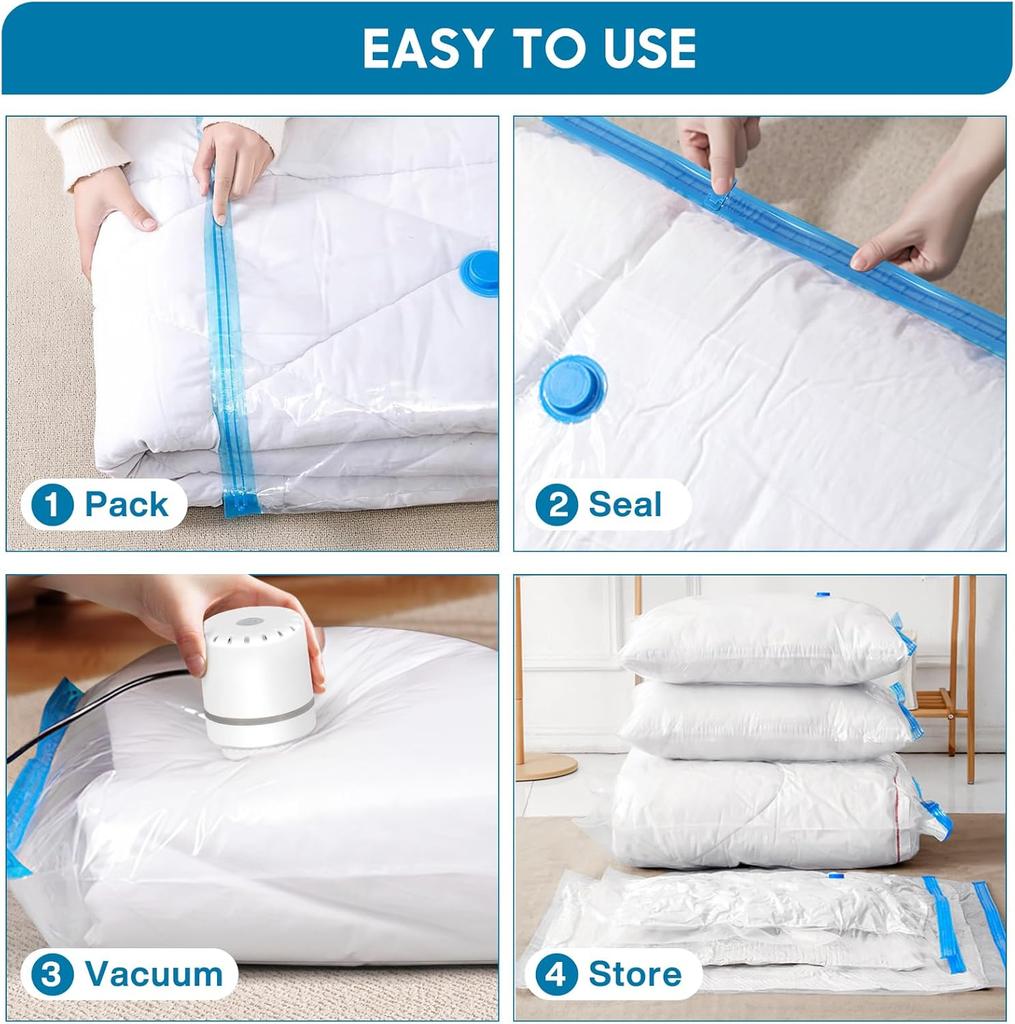 Fast Compression Electric Air Pump Storage Bags Space Saver for Clothes Quilt Travel Organizer Pouches Vacuum Bag Pump Sealers