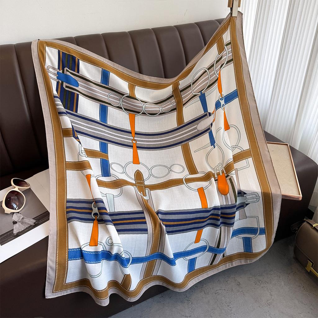 90*90Cm Fashion Printed Square Scarf Women Imitation Silk Scarves Bandanas Luxury Travel Shawl Wraps Elegant Hijab Neckerchief