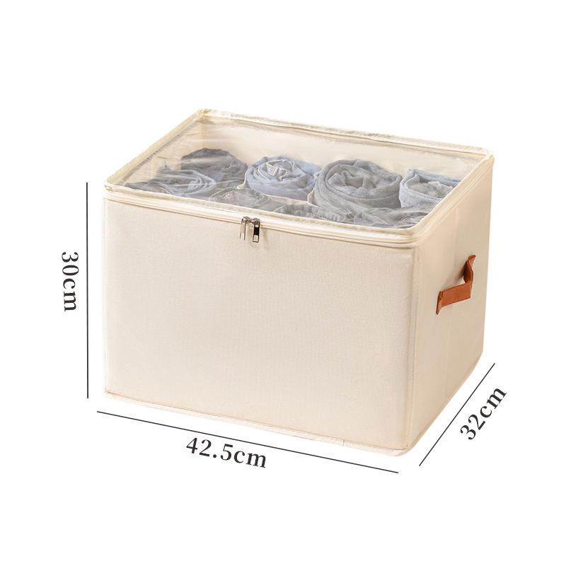 Foldable Fabric Organizer Box with Lid: Multifunctional, Divided Compartments for Underwear, Panties, Shoes, or Sundries.