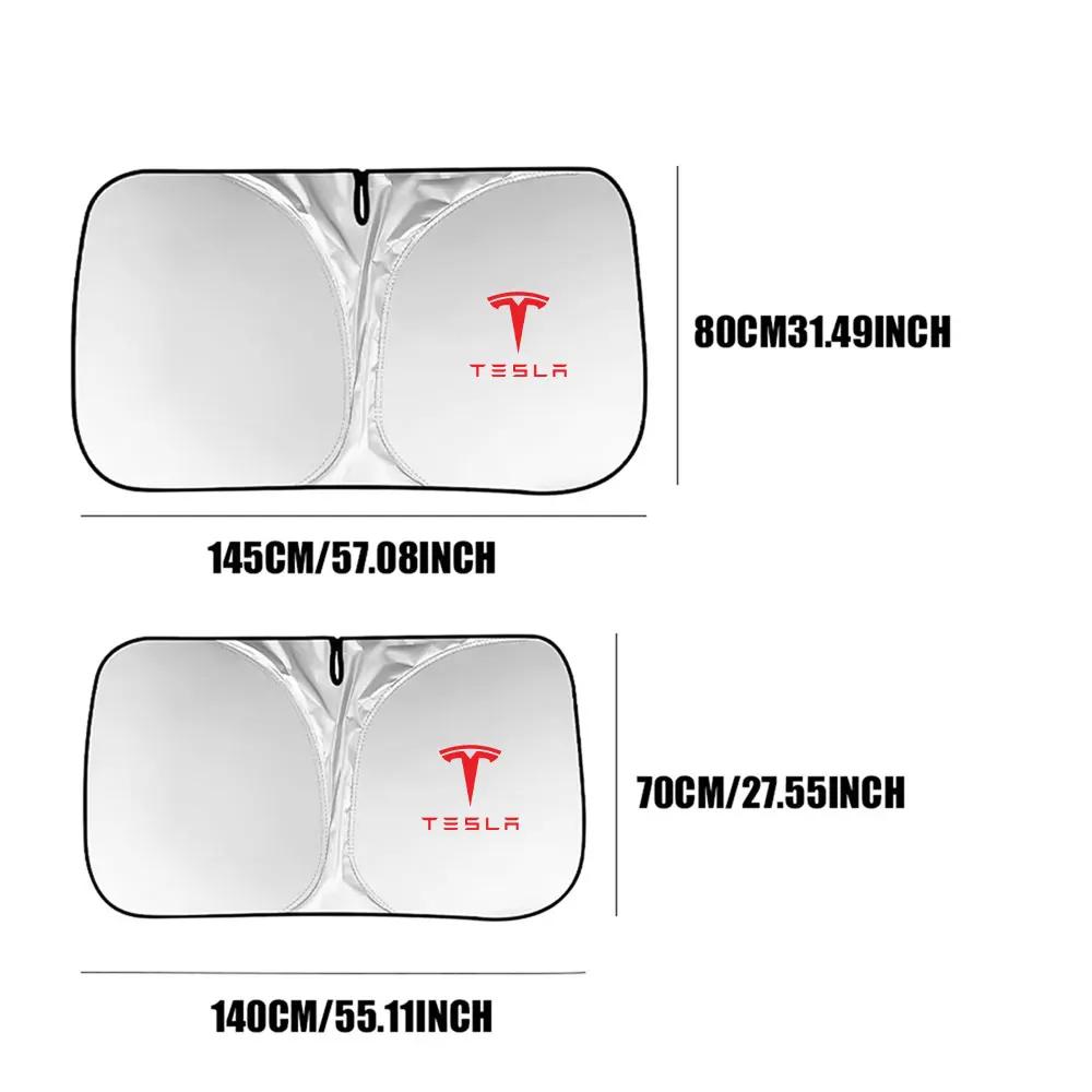 Car Sticker Tesla Car Front Windshield Sun Visor Foldable Sun Shade Cover for Tesla Model Y Model 3 2017-2023/MODEL3 Highland 20