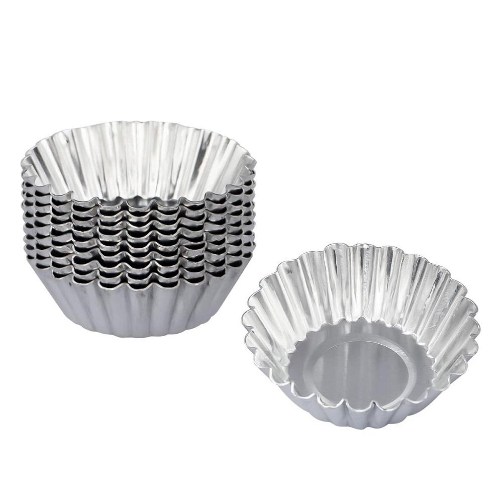 10pcs Aluminum Baking Molds 7.3 X 5 X 2 Cm Egg Tart Cups for Cupcakes Muffins Pies Cookies Chocolates Truffles