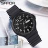 SANDA Ladies Casual Fashion Quartz Watch TPU Strap Waterproof with Day Date Function Daily Casual Wristwatch Gift for Women
