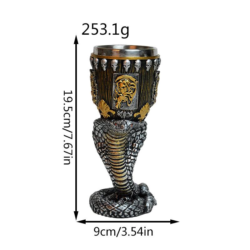 3D Stereoscopic Spooky Skull Resin Goblet Premium Stainless Steel Perfect for Pub Bar Drinkware Halloween Horror Themed Gift