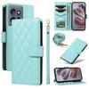 For Motorola Edge 50 Neo 5G/Moto S50 5G/Thinkphone 25 5G Case Wallet Rhombus Leather Phone Cover with Shoulder Strap,Wrist Strap