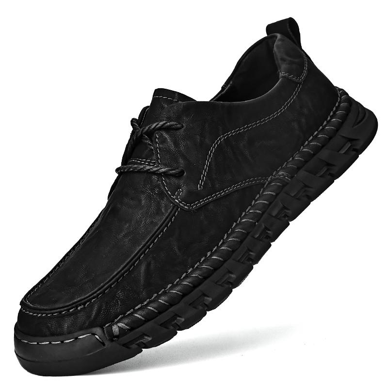 

Повседневная кожаная обувь ручной работы, мужские лоферы, удобные мокасины, мужская обувь на плоской подошве, мужская обувь из натуральной кожи 44 чёрный