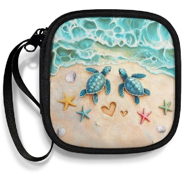 Mushrooms and Moon Carrying Earphone Case Pouch Storage Bag Holder-Earbud Case Headphones Storage Bag Pouch for Headphone, Bluetooth