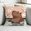 CapybaraA CCartoon Pillow Case Square DoubleSided Sofa Cushion Cover Bedroom Bedside Pillow Gift