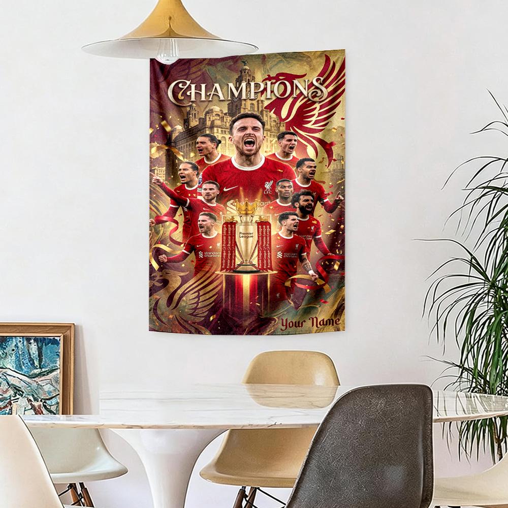 Liverpool FC Custom Jouw Naam Wanddecoratie Wandkleed Kunst Voor Huisdier Herdenking Verjaardag Bruiloft Feest Achtergrond Familiecadeau