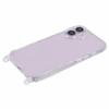 For iPhone 16 Case PC+TPU 1.5mm Clear Phone Cover with Lanyard Holes