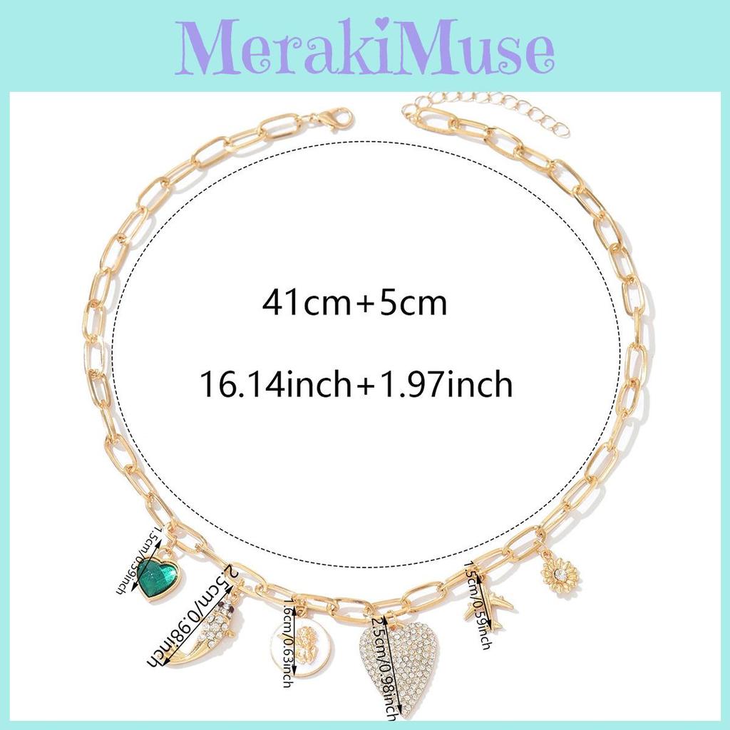 Heart Shape Necklace With Floral Pendant For Women Fashion Jewelry