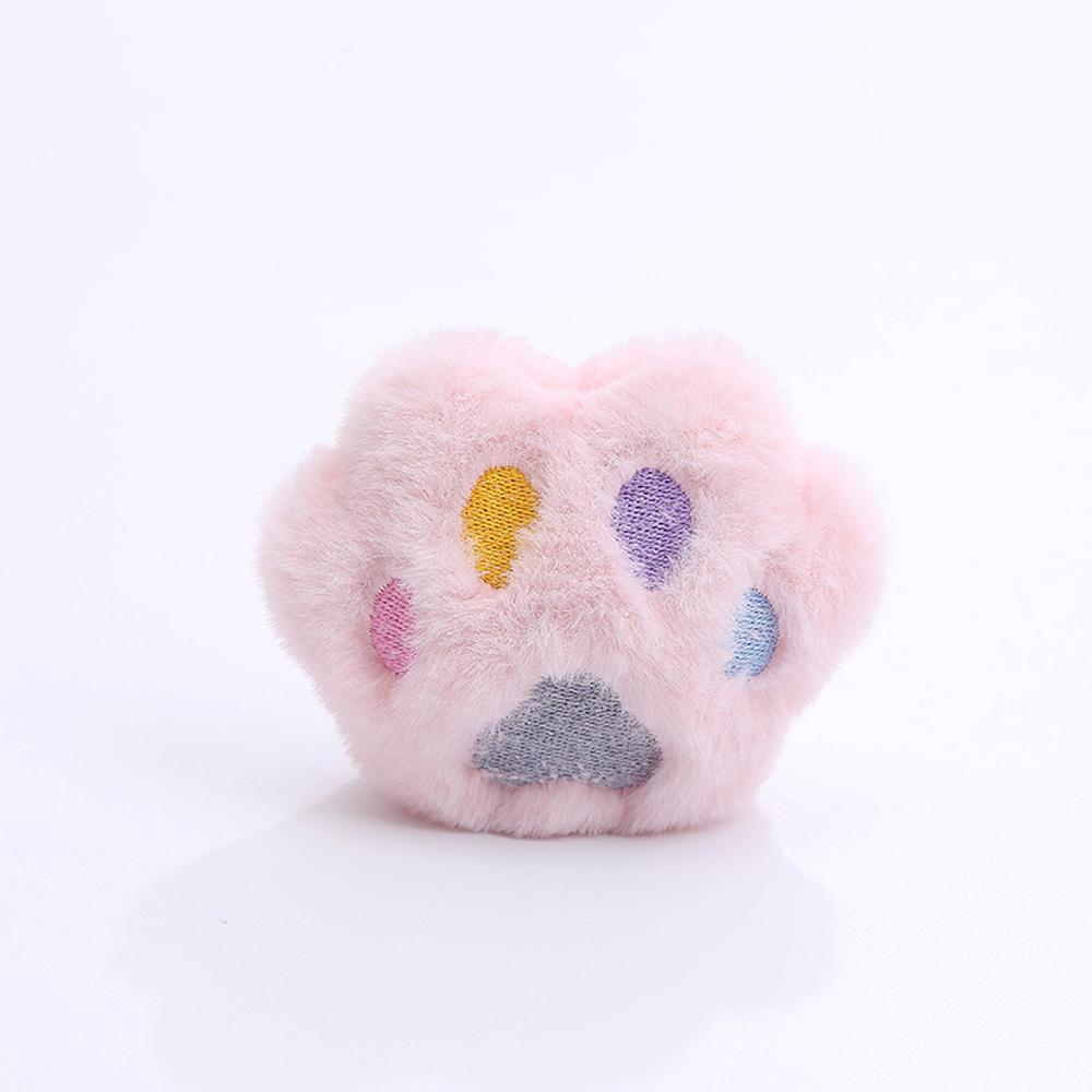 1pc Cute Paw-shaped Cat Plush Toy Coral Fleece Interactive Pet Chew Toys for Kitten Teeth Cleaning Bite Resistant Cat Pillow Toy