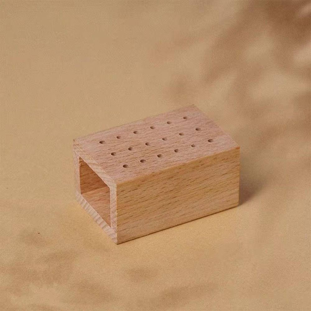 18 Holes Wood Nail Drill Bits Holder Empty Container Case Save Space Nail File Head Storage Rack Universal Wood Display Stand