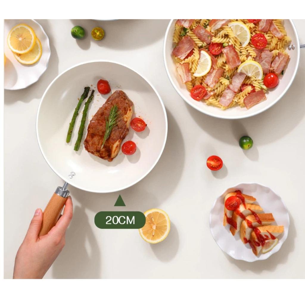 Home Use Blue Ceramic Non-Stick Frying Pan - Multi-Purpose Skillet Compatible with All Stoves, Wholesale Hot Sale