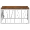 VidaXL Table basse argenté acier inoxydable-bois massif récupération 350061