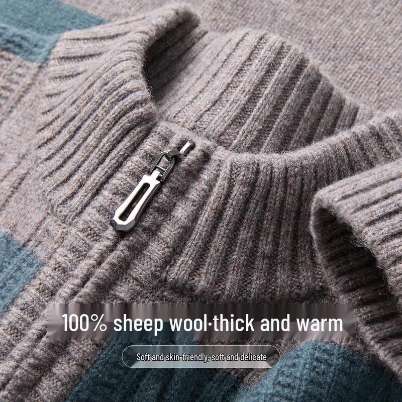 

Jinju Men s 100% Pure Wool Striped Pullover Sweater 3XL