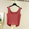 Women's Square Neck Sleeveless Tank Top Slim Fit Casual Thermal Camisole
