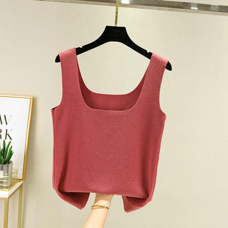 Women's Square Neck Sleeveless Tank Top Slim Fit Casual Thermal Camisole