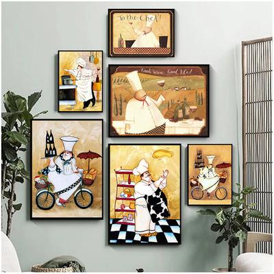 Coffee House Tela Decorazione della casa Senza cornice Cartoon Anime Ristorante Pittura Panetteria Cuoco Poster Cucina Wall Art Print Picture