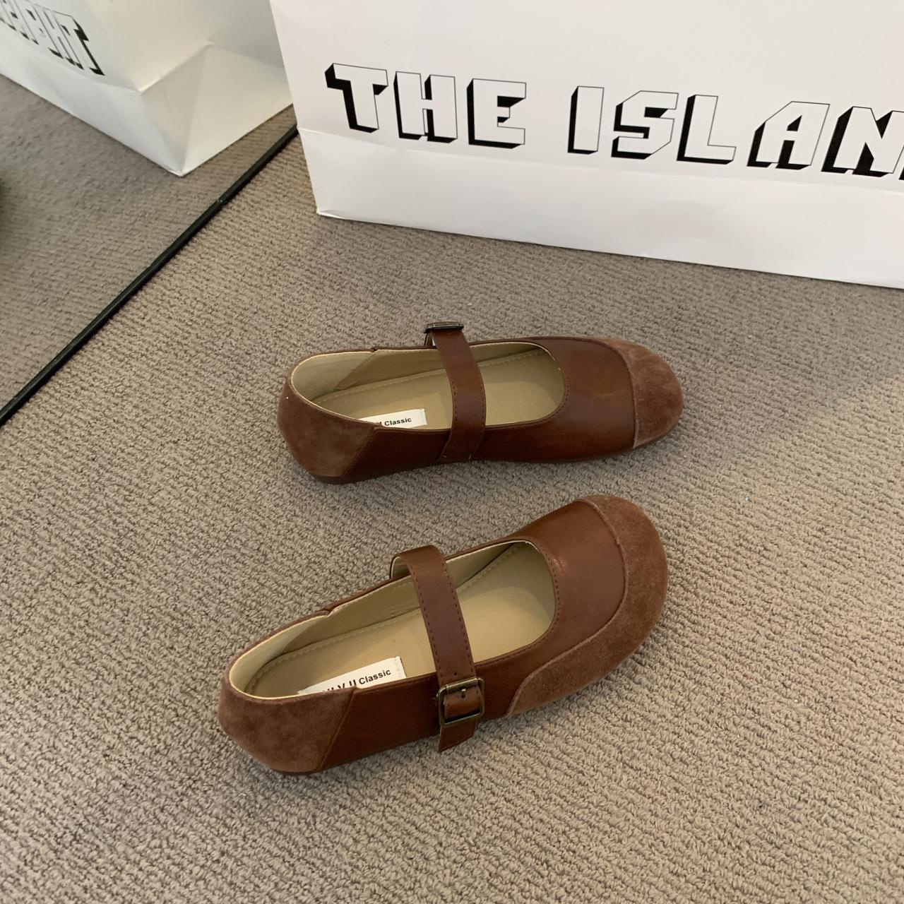 

Мода Мода Ретро Женская обувь Весна Новые Круглые Туфли на плоской подошве Удобные Противоскользящие Туфли Мэри Джейн Мягкая подошва Универсальная Женская Повседневная обувь 35