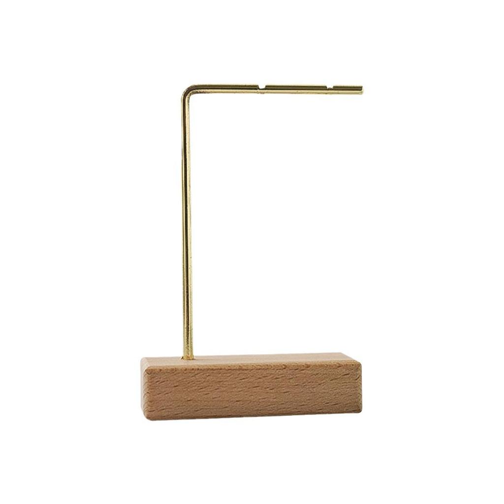 Solid Wood & Metal Jewelry Display Stand – Earring & Necklace Holder with Logo