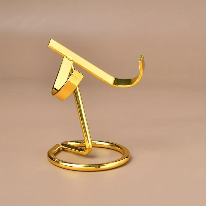 1pc Crystal Mineral Specimen Display Stand Metal Base Simple Style Crystal Display Stand Desktop Decoration Halloween Home Decor