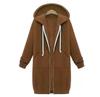 Europe, America, cross-border Amazon autumn and winter super long velvet large size women's sweater loose hooded jacket cardigan
