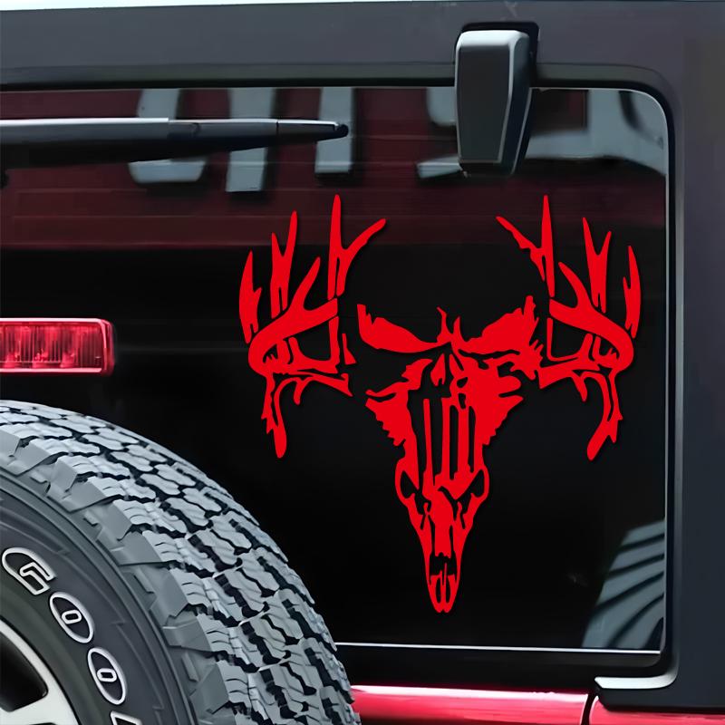 Antler Splicing Skull Decals & Bumper Creative&funny Stickers for Cartoon Fans&lover,high Quality for Car Trucks Motorcycles