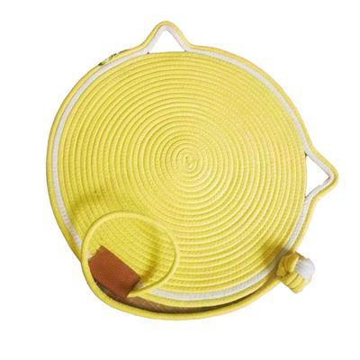 Cotton Thread Cat Mat Hand Woven Cartoon Cute Comfortable Scratch Proof Cat Scratcher Pad with Ball