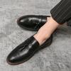 Fashion Brand Men's Tassel Loafers Leather Slip On Casual Non-slip Business Dress Shoes Men Handmade Wedding Party Office Fashion Shoes