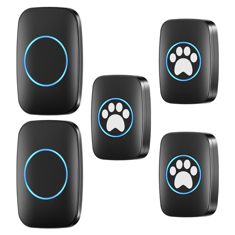Wireless Dog Doorbell with Touch Button for Potty Training, Includes Receiver and Transmitter US Plug, Black