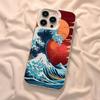 Kanagawa Great Wave Anime Phone Case Color Silver Shell For IPhone 17 16 15 14 13 12 11 Pro Max Plus