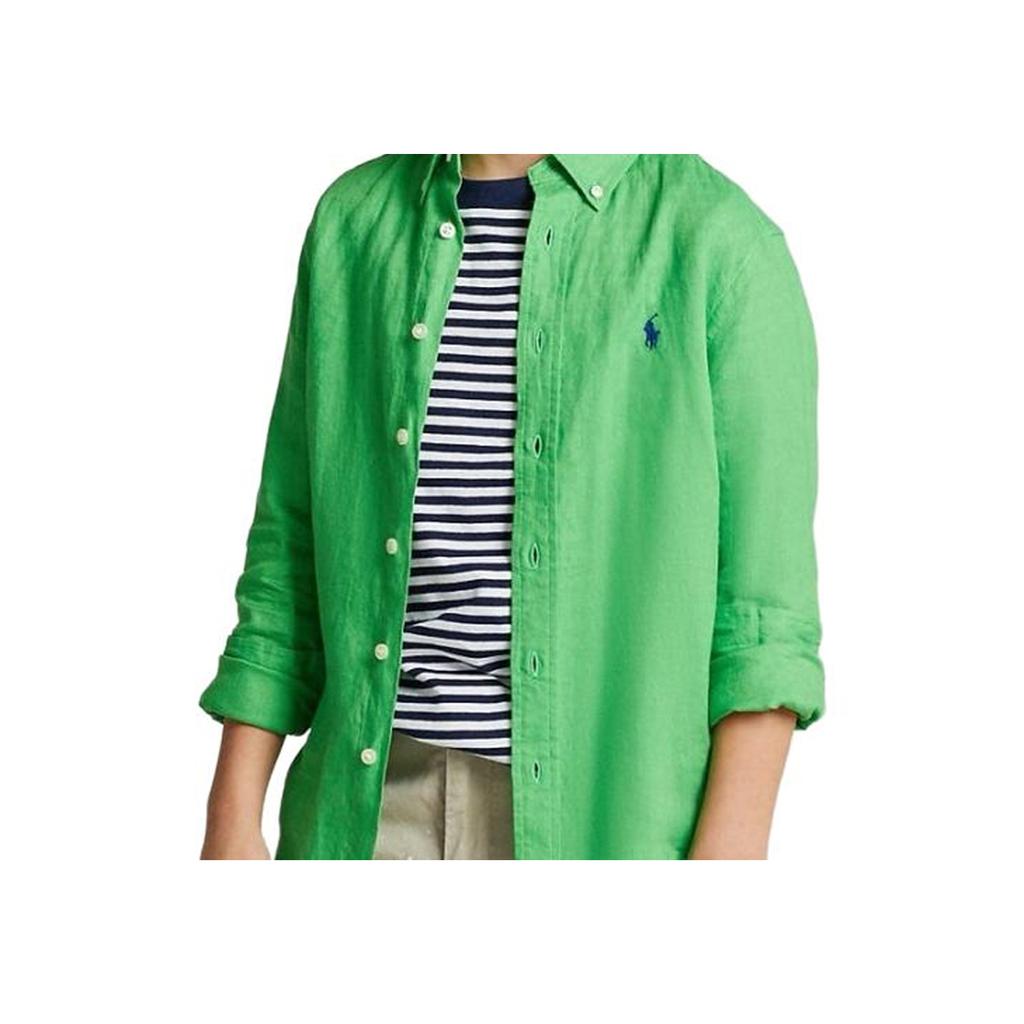 Polo Ralph Lauren Shirt Ss22 Solid Color Logo Pony Embroidery Single-Breasted Long Sleeve Kids Kids shirts 323865270-009