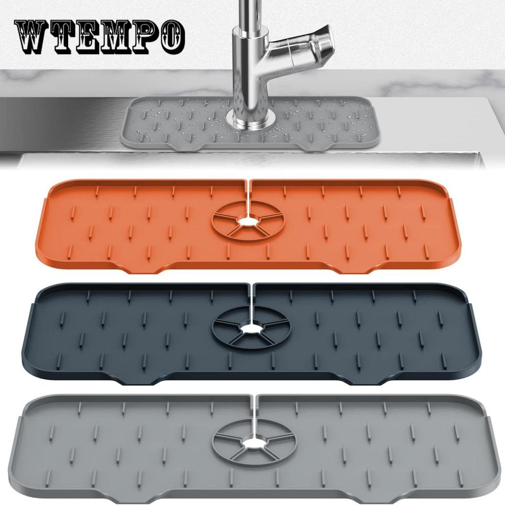 Covoraș absorbant pentru robinet de bucătărie din silicon pentru chiuvetă, dispozitiv de captare a stropilor, covoraș de protecție pentru blat, tampon de scurgere pentru baie, obiecte de bucătărie