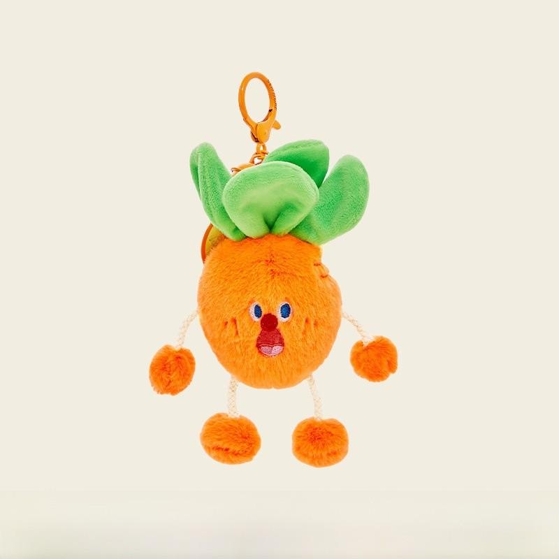 Jinnew Carrots Pumpkins  Screaming Vegetables Plush Keychain Pullstring With