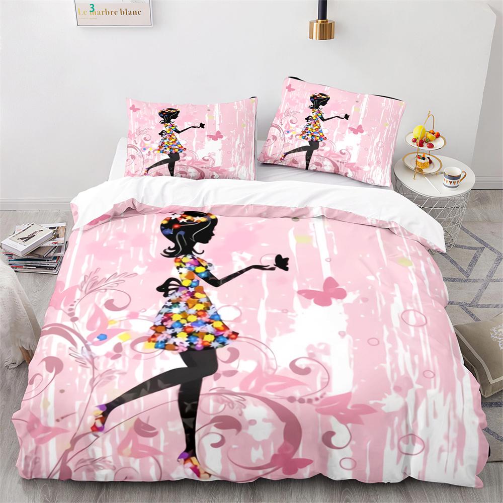 Butterfly Duvet Cover Set Blue Purple Wild Animals Bedding Set King Queen Size for Kids Girls Women Polyester Comforter Cover