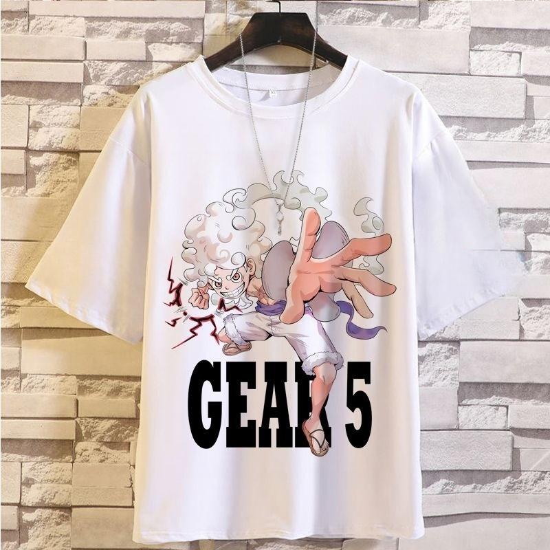 

One Piece Gear 5 Monkey D Luffy Cotton TShirt Streetwear Casual Style Anime Graphic Tee Oversized S