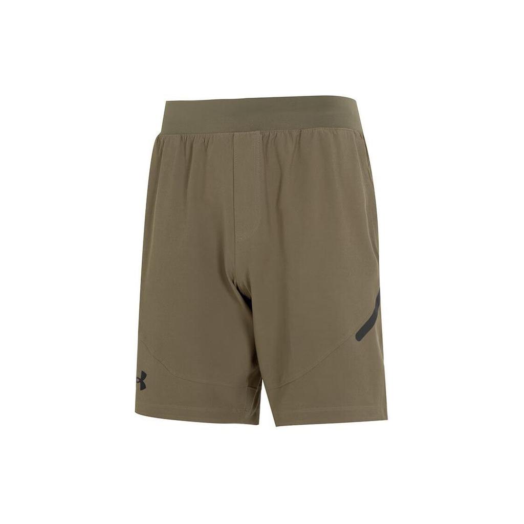 Under Armour Solid Color Outdoor Running Mid Waist Casual Shorts Men shorts Dark-Olive-Green 1370378-361