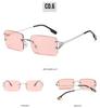 Trendy Women's Small Square Frameless Sunglasses: Fashionable & Versatile