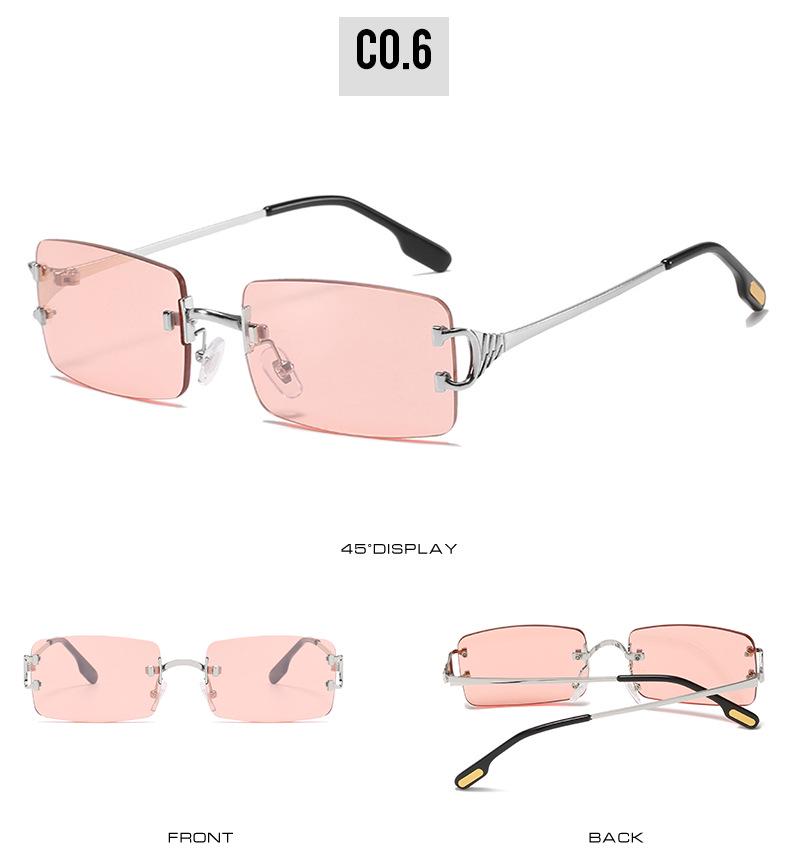 Trendy Women's Small Square Frameless Sunglasses: Fashionable & Versatile