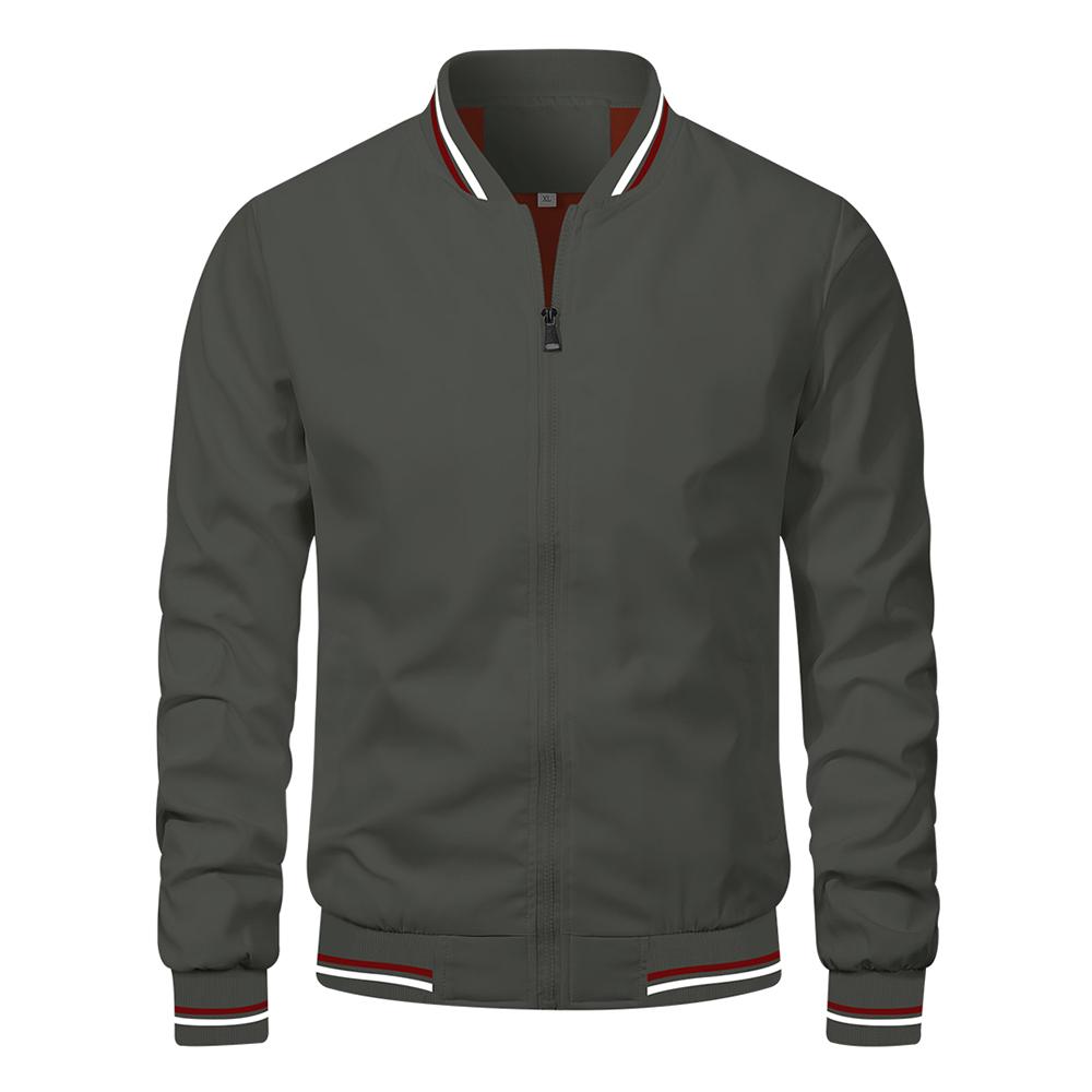 Fashion Autumn Jackets for Men Solid Color Casual Baseball Mens Jacket Clothing In Outerwears Bomber Jackets Men