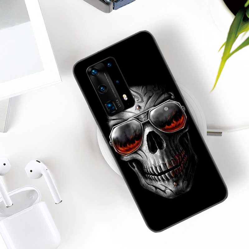 Grim Reaper Skull Skeleton Soft Clear Phone Case For Huawei P30 Lite P10 P20 P40 P50 Pro Mate 40 Pro 30 20 10 Lite Cover Silicon