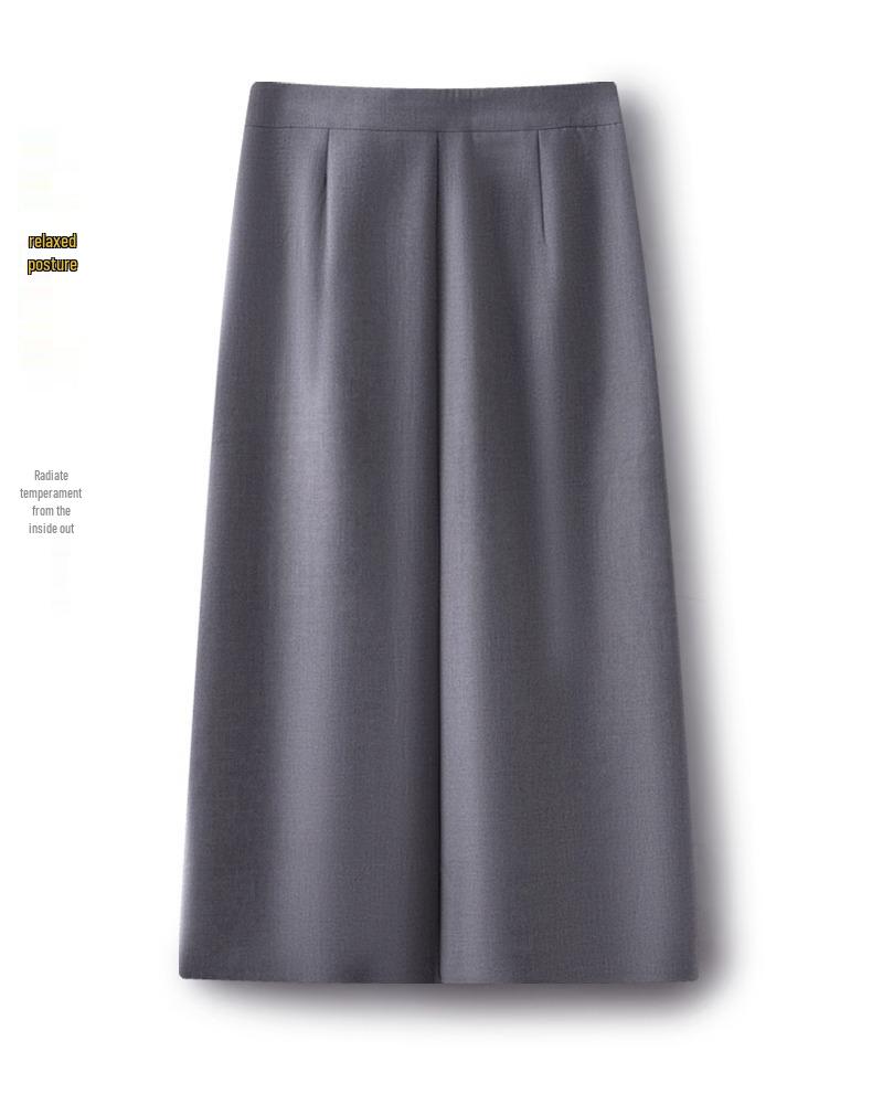 Women's High Waist Gray A-line Bodycon Skirt - Spring/Fall 2025 Collection