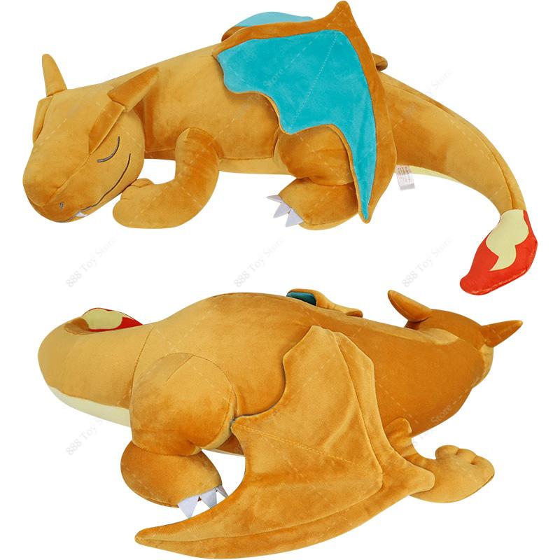 Mega Charizard X Sleeping Plush Pillow Series Cute Garchomp Mew Umbreon Cubone Sofa Cushion Stuffed Peluche Toy